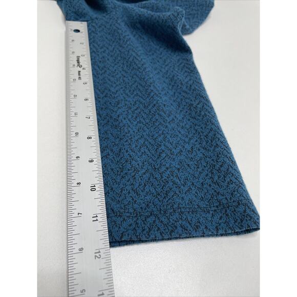 NORTHSTYLE Blue Dress Chevron Soft Knit Sweater Pockets Cowl Neck Grannycore L - Picture 10 of 10